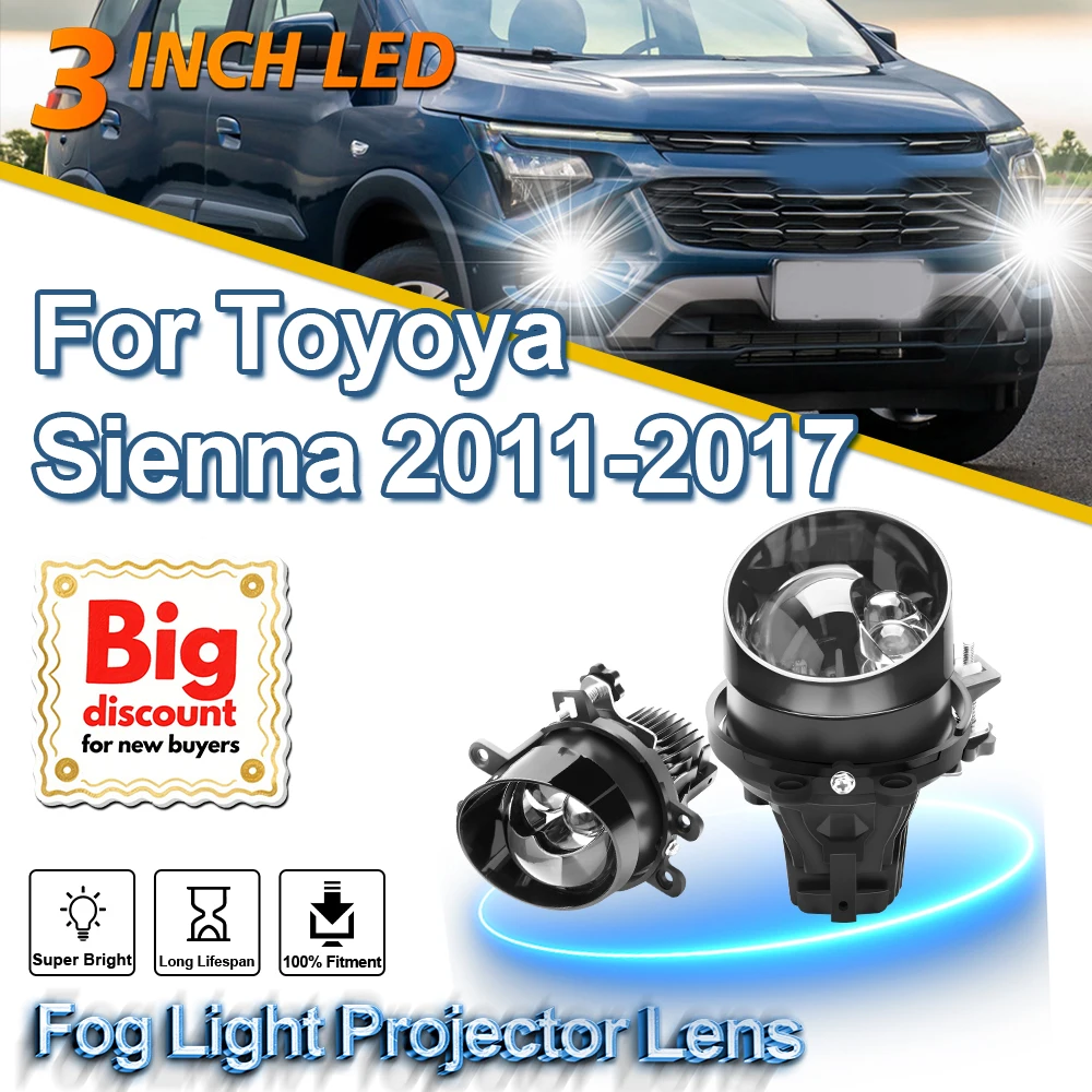 

ROADSUN 3.0 Inch BI LED Fog Light Projector Lens Assembly Hi-lo Beam Fog Lamp Bulb Car Accessories For Toyoya Sienna 2011-2017