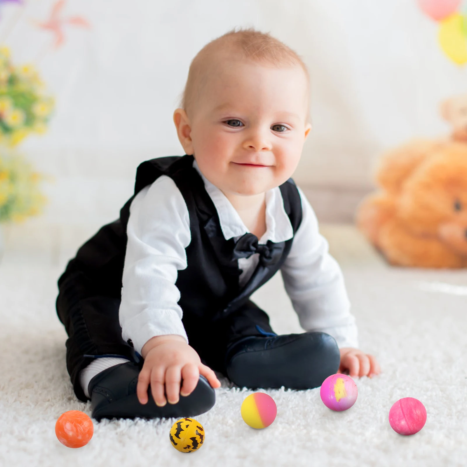 

30pcs Colorful Solid Rubber Bouncy Ball Kids Jumping Playing Bouncing Ball For Children Birthday Party Coin Machine Outdoor Fun