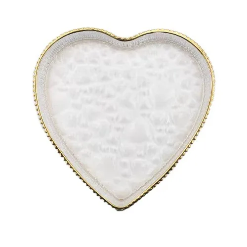 CX transparent flat plate shallow heart-shaped   nternet celebrity household fruit plate glass plate