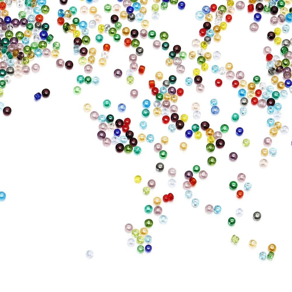 1000/1800 قطعة 2 مللي متر لون شفاف التشيكية الزجاج البذور الخرز الجولة فضفاض الخرز ل سوار ذاتي الصنع أقراط صنع المجوهرات اكسسوارات