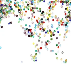 1000/1800Pcs 2mm Transparent Color Czech Glass Seed Beads Round Loose Beads for DIY Bracelet Earrings Jewelry Making Accessories