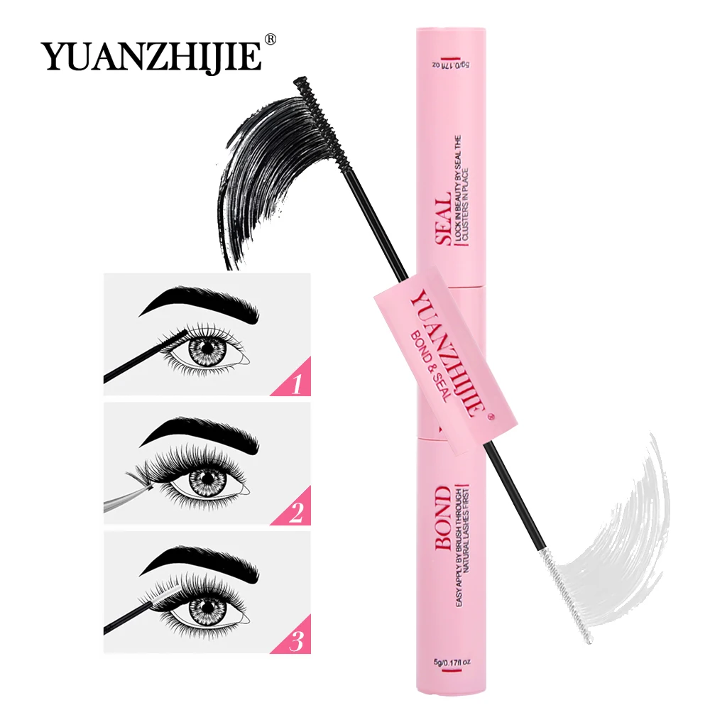 New Packaging YUANZHIJIE Double Head Lash Glue Bond and Seal Lasting Eyelash Glue Retention Waterproof Glue for Lash Clusters