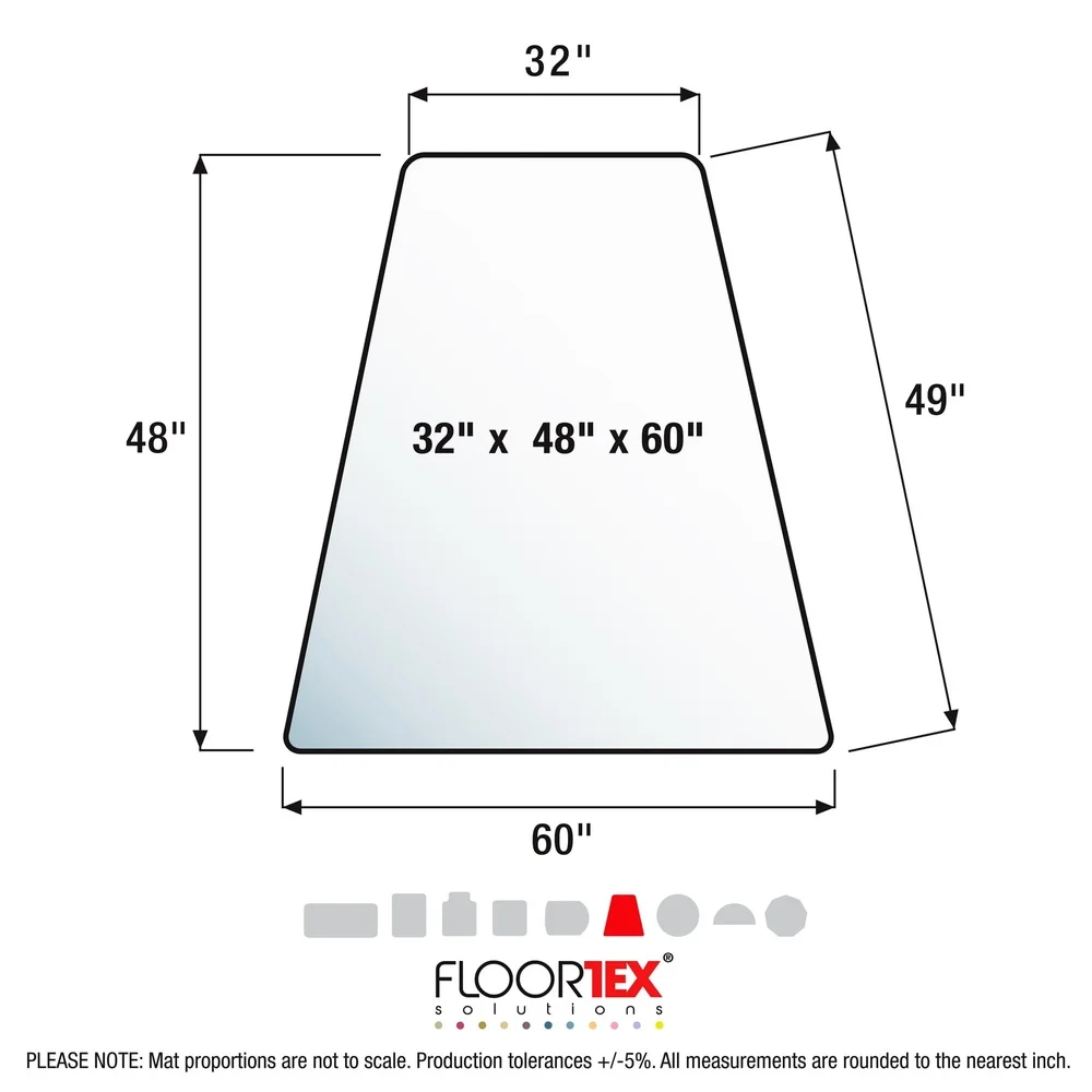 Tappetino per sedia da lavoro angolare in policarbonato Pavimento duro 48x60 Durevole ed ergonomico Facile da scivolare Superficie in rotolo Ecologico Uso interno