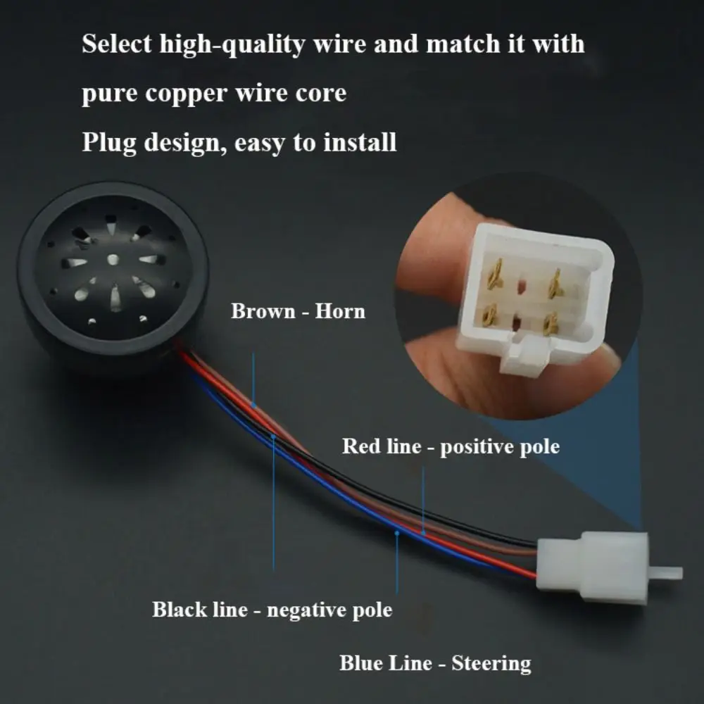 Bocina coche eléctrico 48V-60V – Timbre LED direccional y marcha atrás