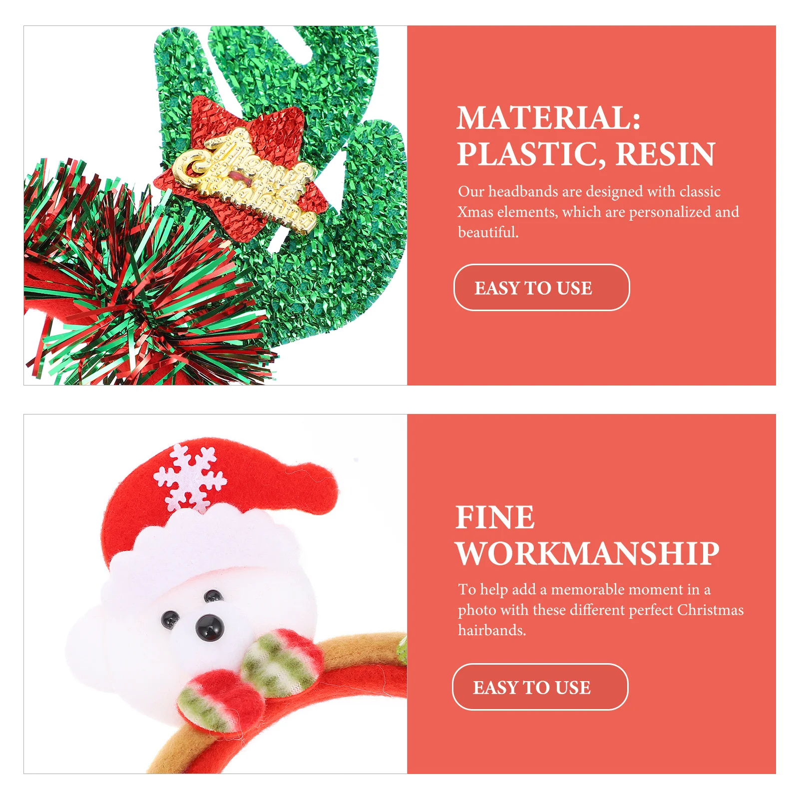 

12Pcs Christmas Hair Hoops Xmas Headbands Kids Adults Costume Party Head Decor Carnival Props Holiday Christmas Headband