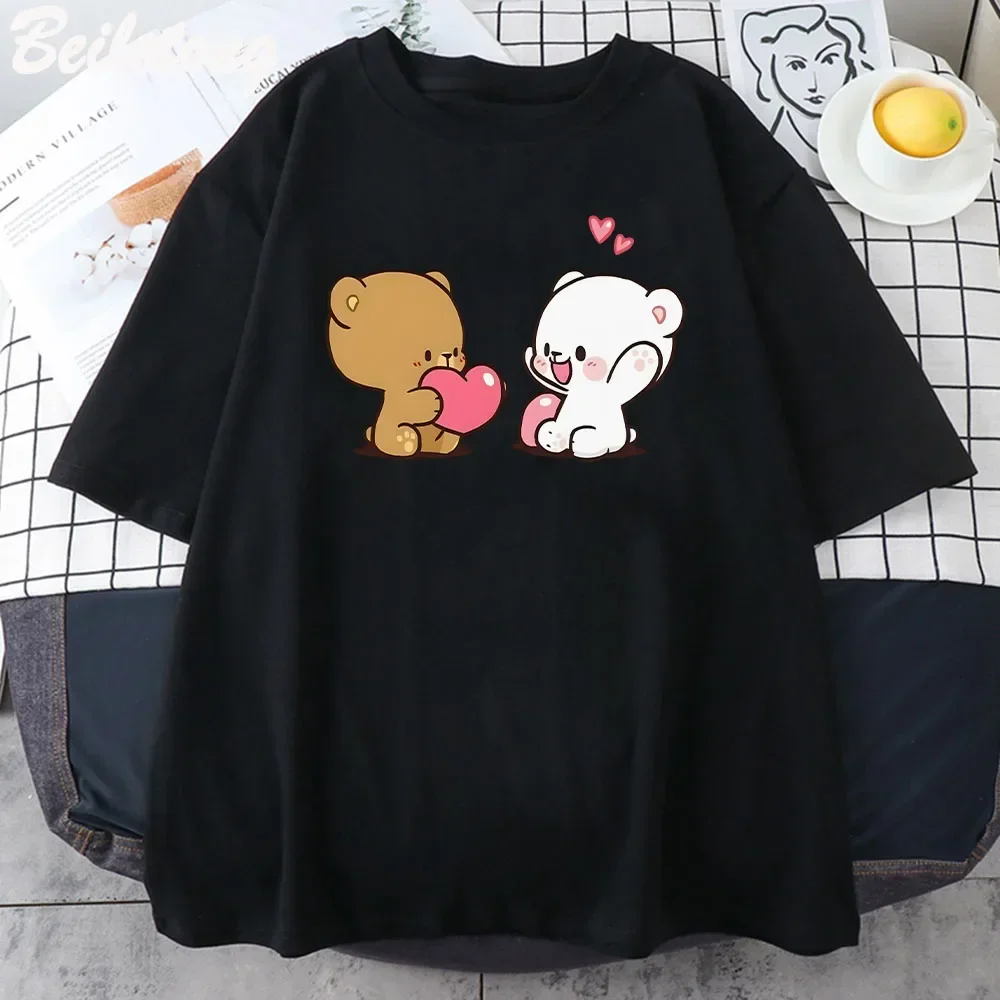 Milk And Mocha Classic Print T Shirt Women And Men T-Shirt Short Sleeve Vintage Tees 2023 Summer Cool Printing Tops