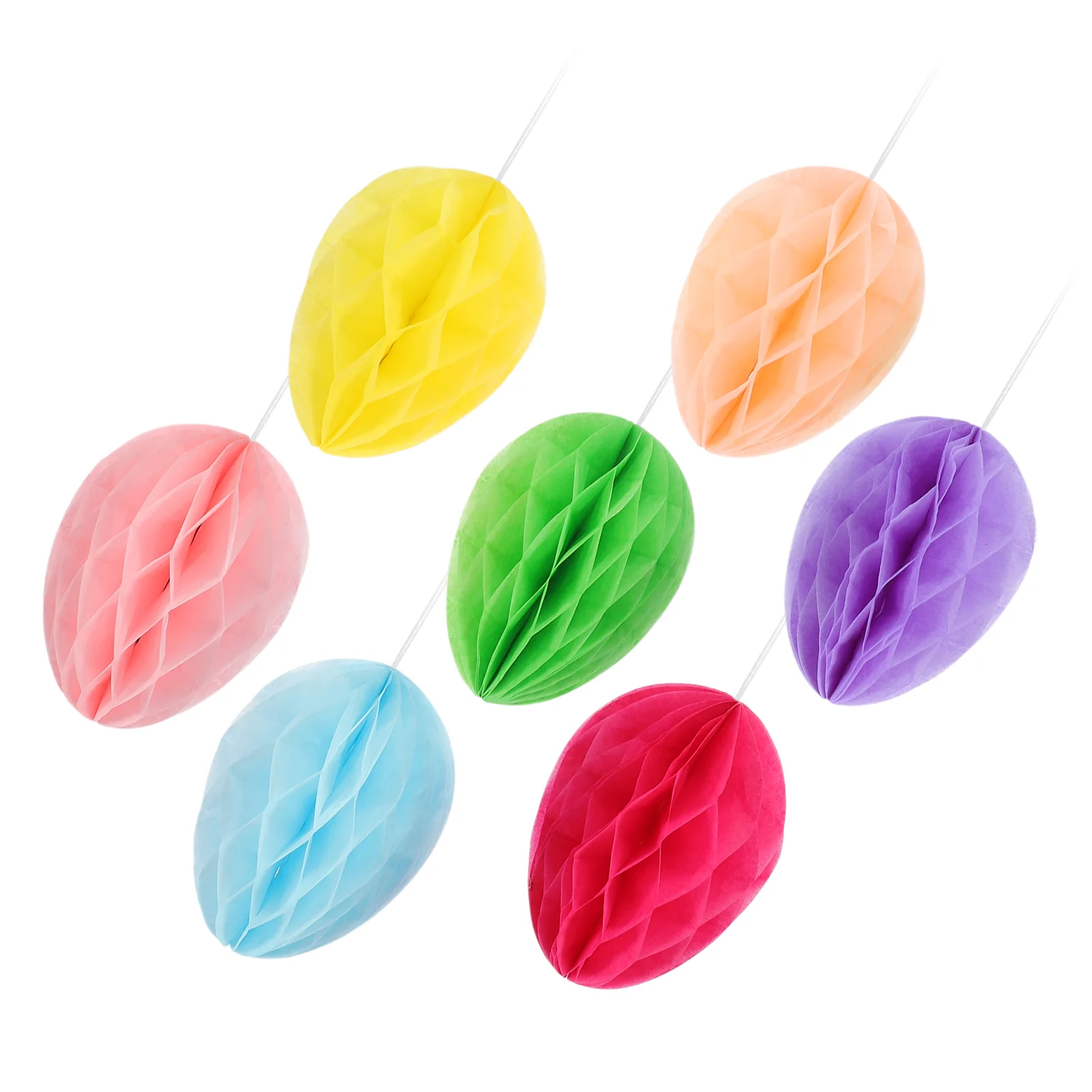 7 Pcs Hanging Flower Garland Decorations Paper Honeycomb Ball Easter Party Favors