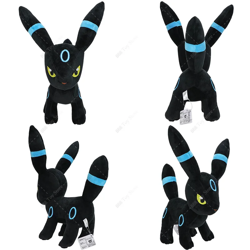 31cm Pokemon Plush Shiny Umbreon Standing Soft Stuffed Animals Dolls Anime Eevee Sylveon Vaporeon Flareon Big Size Peluche Toys