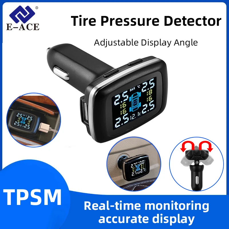 

E-ACE Мини Портативный Прикуриватель Давление Цифровые Дисплеи Электронные Автомобильные Универсальные Детекторы Давления в Шинах Монитор