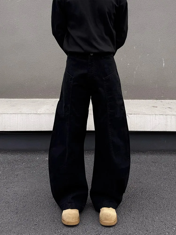 

Мужские брюки в стиле ретро-американского дизайна: широкие, прямого кроя, свободные, повседневные, универсальные, с эффектом стройности