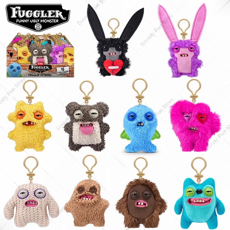 LLavero Original de Fugglers Ugly Monsters, Peluche de señor, orejas largas, SCARESCOME, Peluche cuadrado, regalos de navidad para niños