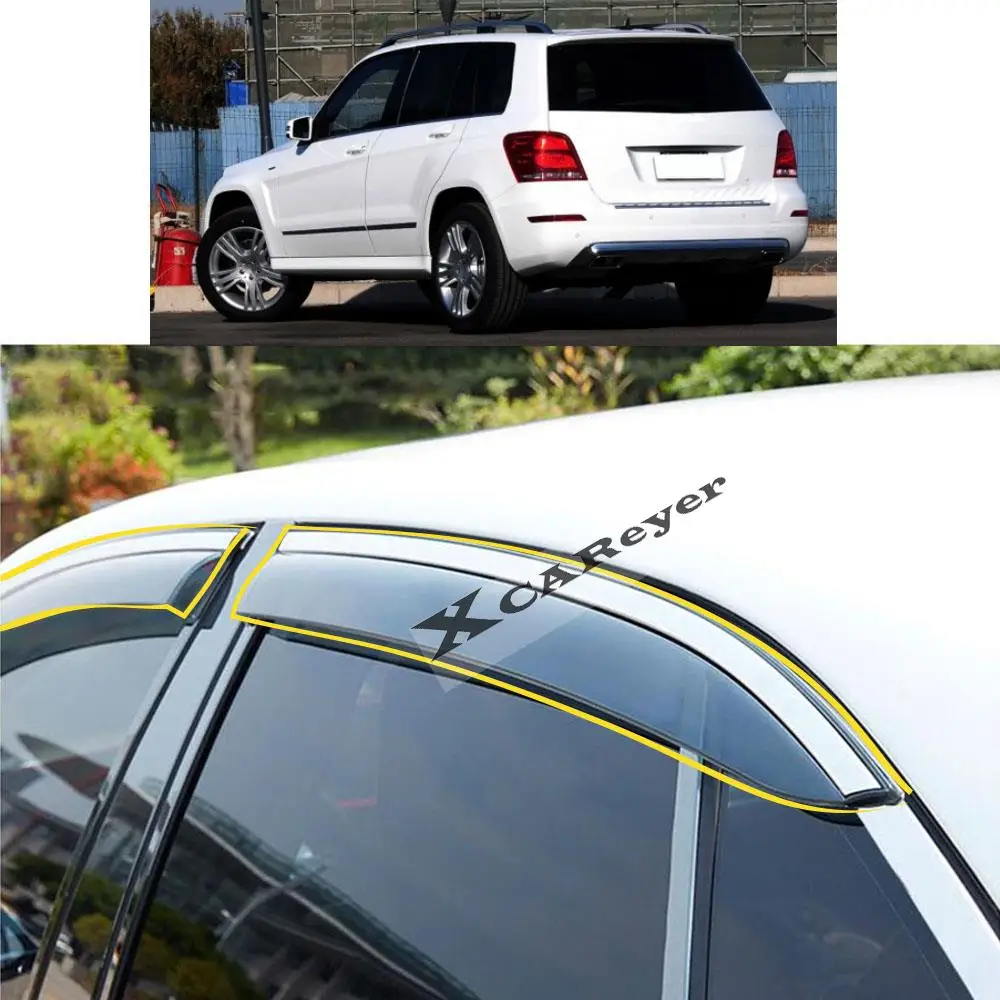 

For Mercedes Benz GLK X204 260 300 2008 2009 2010 2011 2012-2015 Car Sticker Plastic Window Glass Wind Visor Rain/Sun Guard Vent