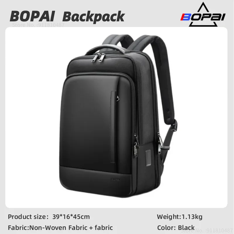 

BOPAI Men Large Capacity Backpack USB Charging office Multifunction Shoulder Bag Waterproof Business 15.6 inch Laptop Bag