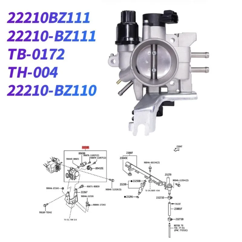Super Sale Electronic Throttle Body Assembly 22210-BZ111 22210-BZ110 TB-0172 TH-004 for for Toyota LiteAce 08-20 Throttle Valve