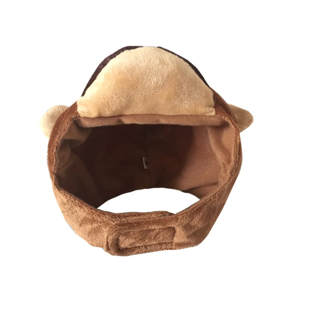 

Monkey Style Pet Dress Up Hat Size L Warm Winter Halloween Costume Hat Dog Cat Adjustable Hook Loop Fastener Party Supplies