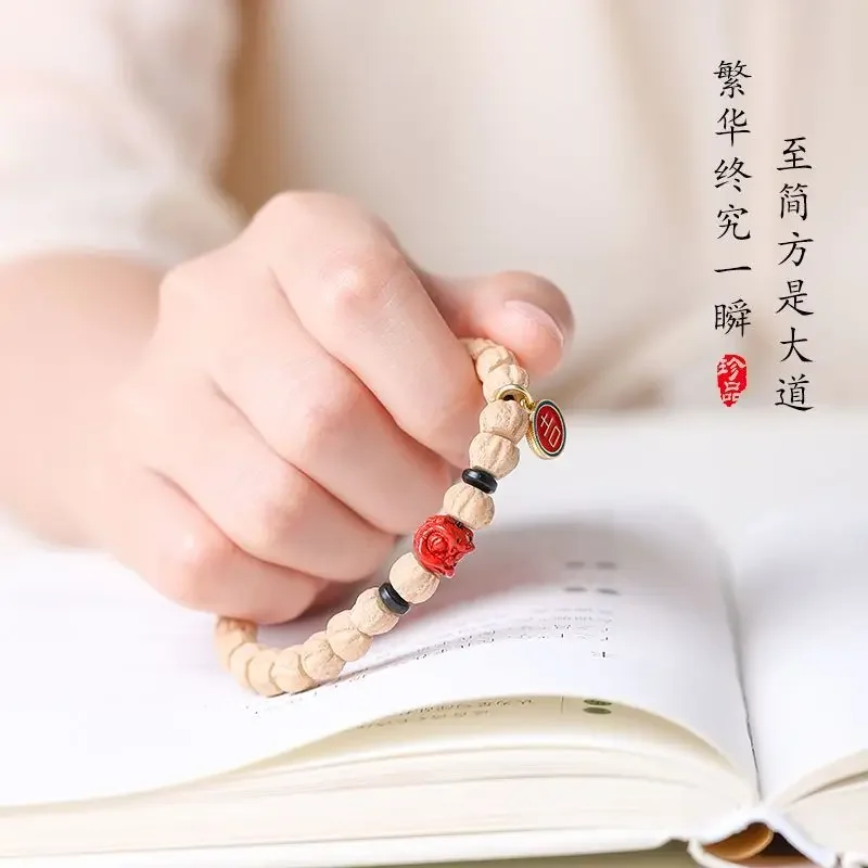 

2025 Pure Natural Passion Seed Single Circle Bracelet for Men Women High Density Deep Pit Straight Cut Buddha Beads Hand String