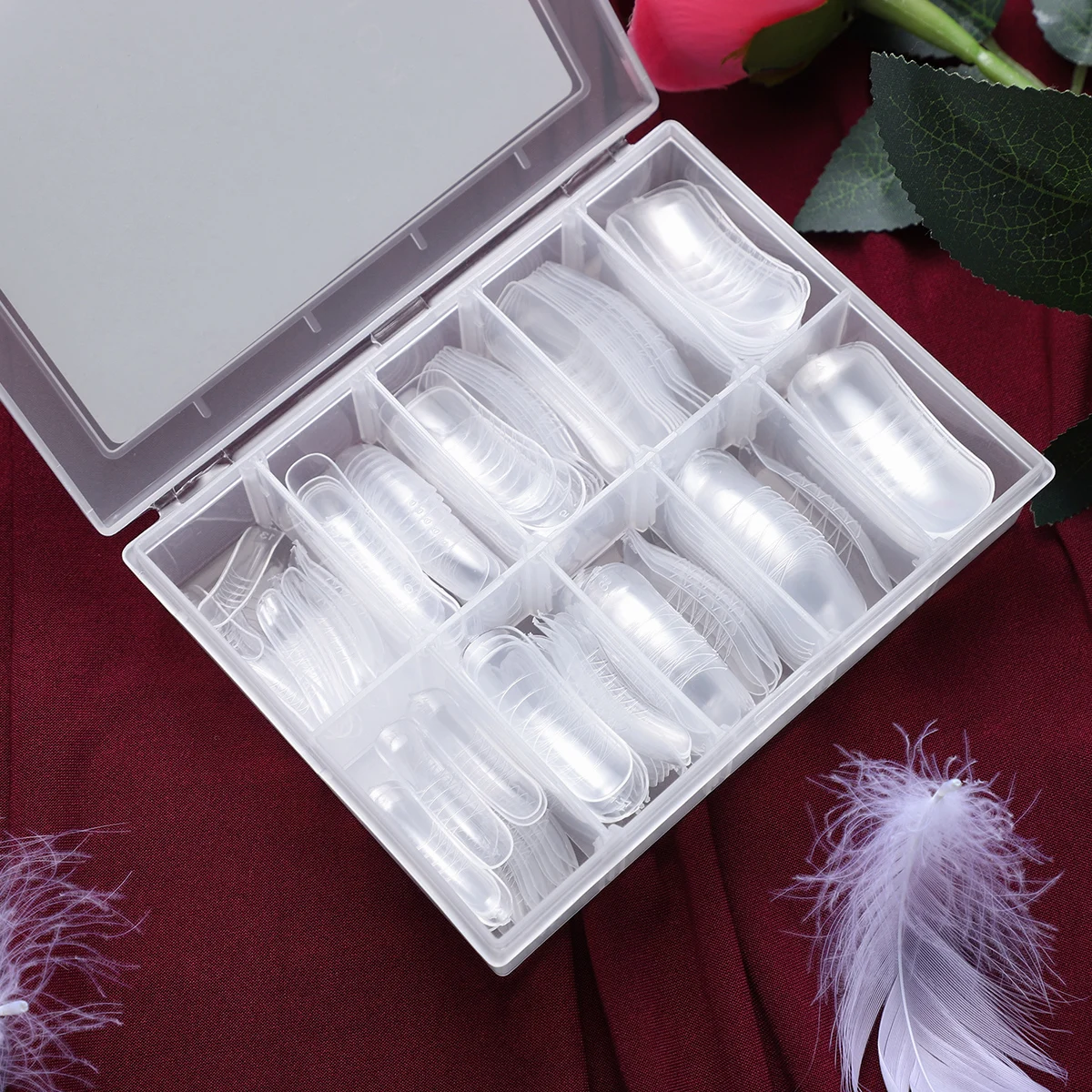 

140 шт., большие изогнутые кончики ногтей со шкалой для дизайна ногтей «сделай сам», свадьба, Хэллоуин, Рождественская вечеринка, женские накладные ногти, кончики