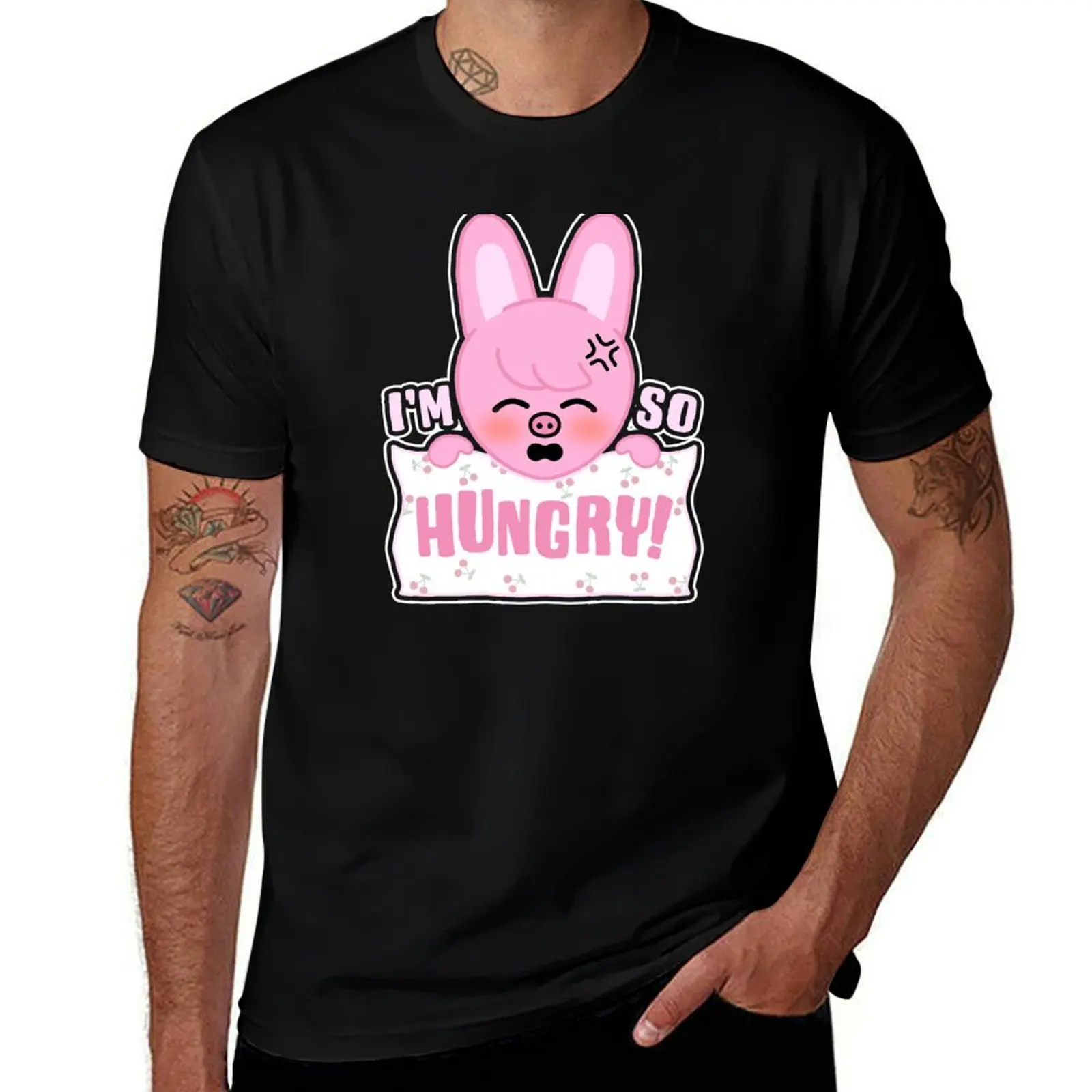 I'm so hungry! (SKZ Changbin Dwaekki) T-Shirt korean fashion shirts graphic quick-drying men clothes