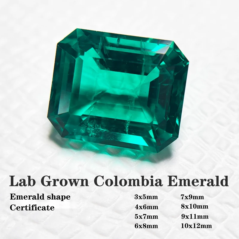 

Emerald Shape Lab Grown Columbia Emeralds Charms Gemstone Advanced DIY Jewelry Rings Earrings Making Certificate Natural Colour