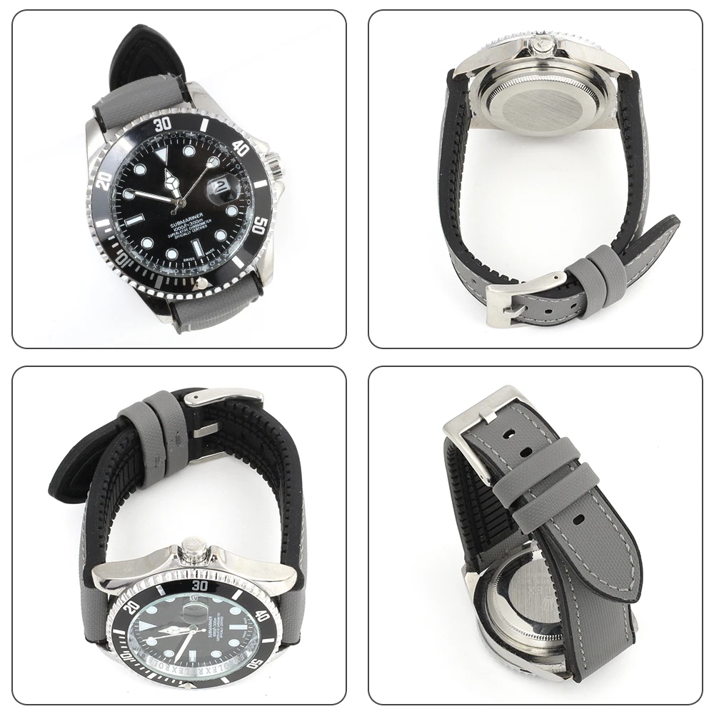 Waterproof Sailcloth Watch Band 18mm 20mm 22mm Oxford Canvas Watch Strap Silicone Quick Release Watchband Sports Bracelet Belt