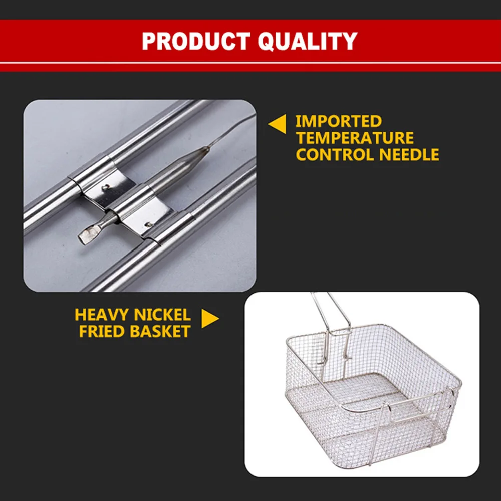 Fritadeira comercial de cilindro único, fritadeira elétrica de grande capacidade, espetos fritos, equipamento de lanche