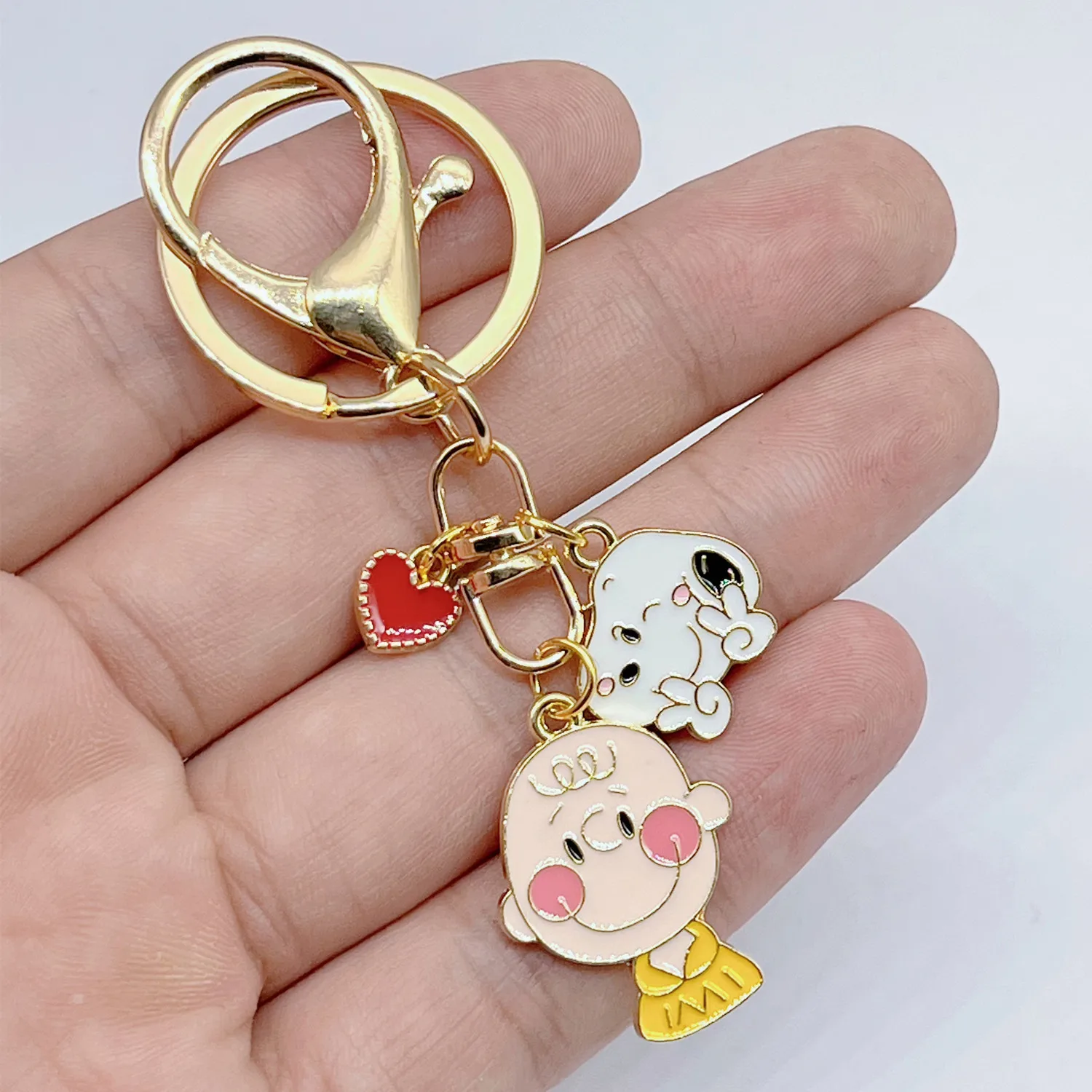 Creative Snoopy Cartoon Keychains Puppy Cute Pendant Car Keychain Bag Accessories Charms Key Ring Pendant Kids Birthday Gifts