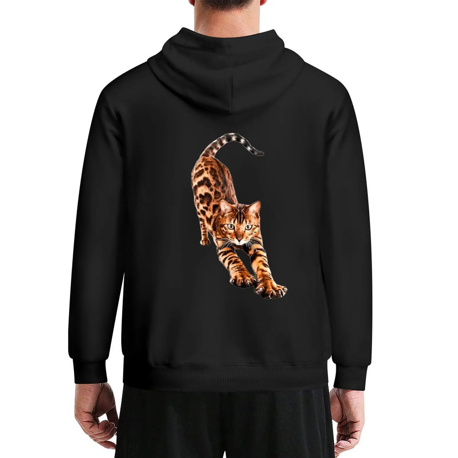 

Bengal Cat Stretching Hoodie men's sweat-shirt men's clothing men wear men clothing new hooded tee