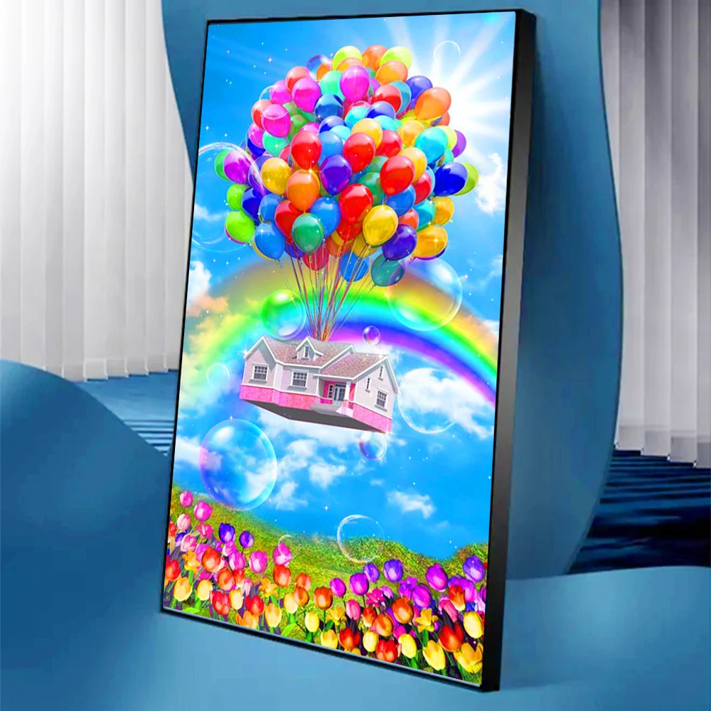 Hot Air Balloon Diamond Painting Novelties 2022 Full Drill House Embroidery Landscape Tulip Mosaic Puzzles Rhinestones Wall Art