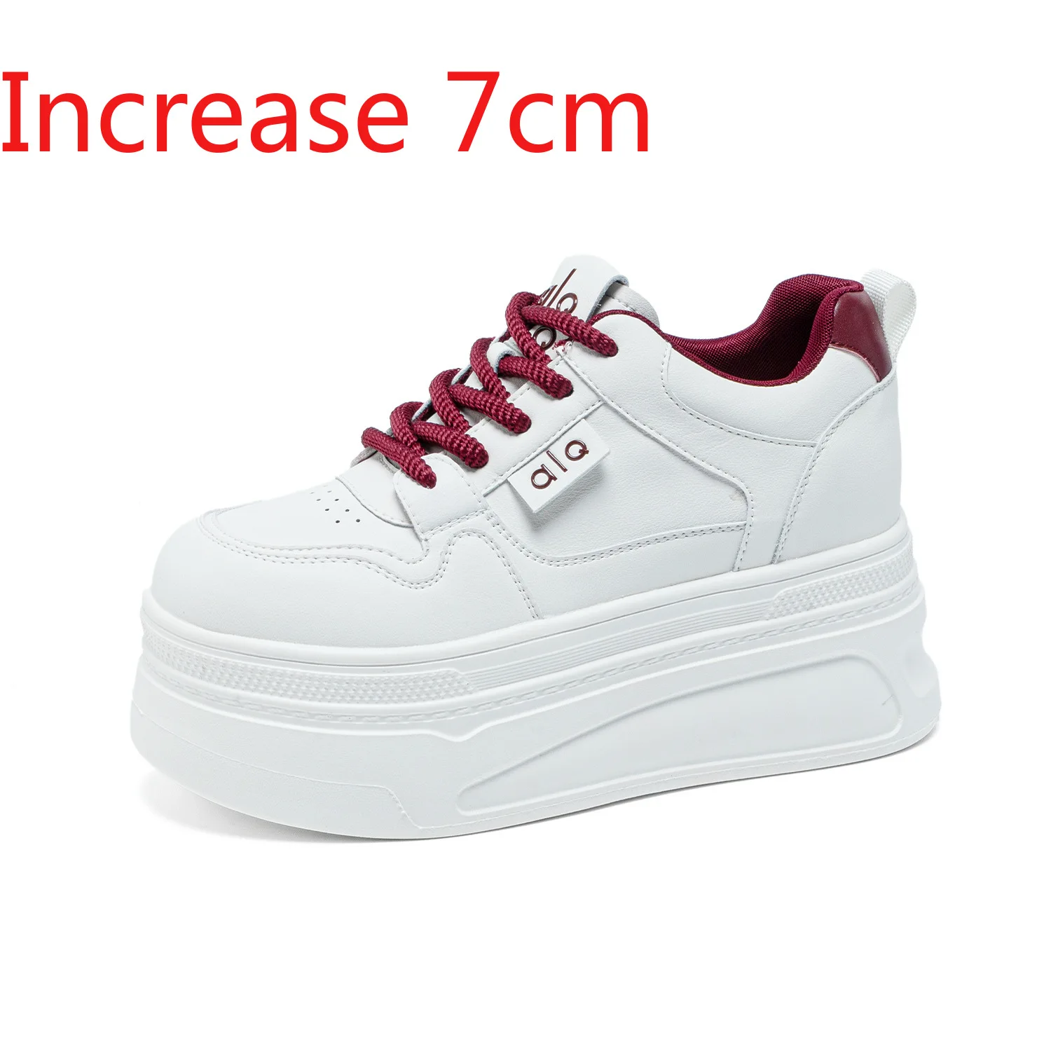 

Women's White genuine leather Platform Sneakers Thick Bottom Non Slip Sports Running Shoes for Women fashion Zapatillas De Mujer