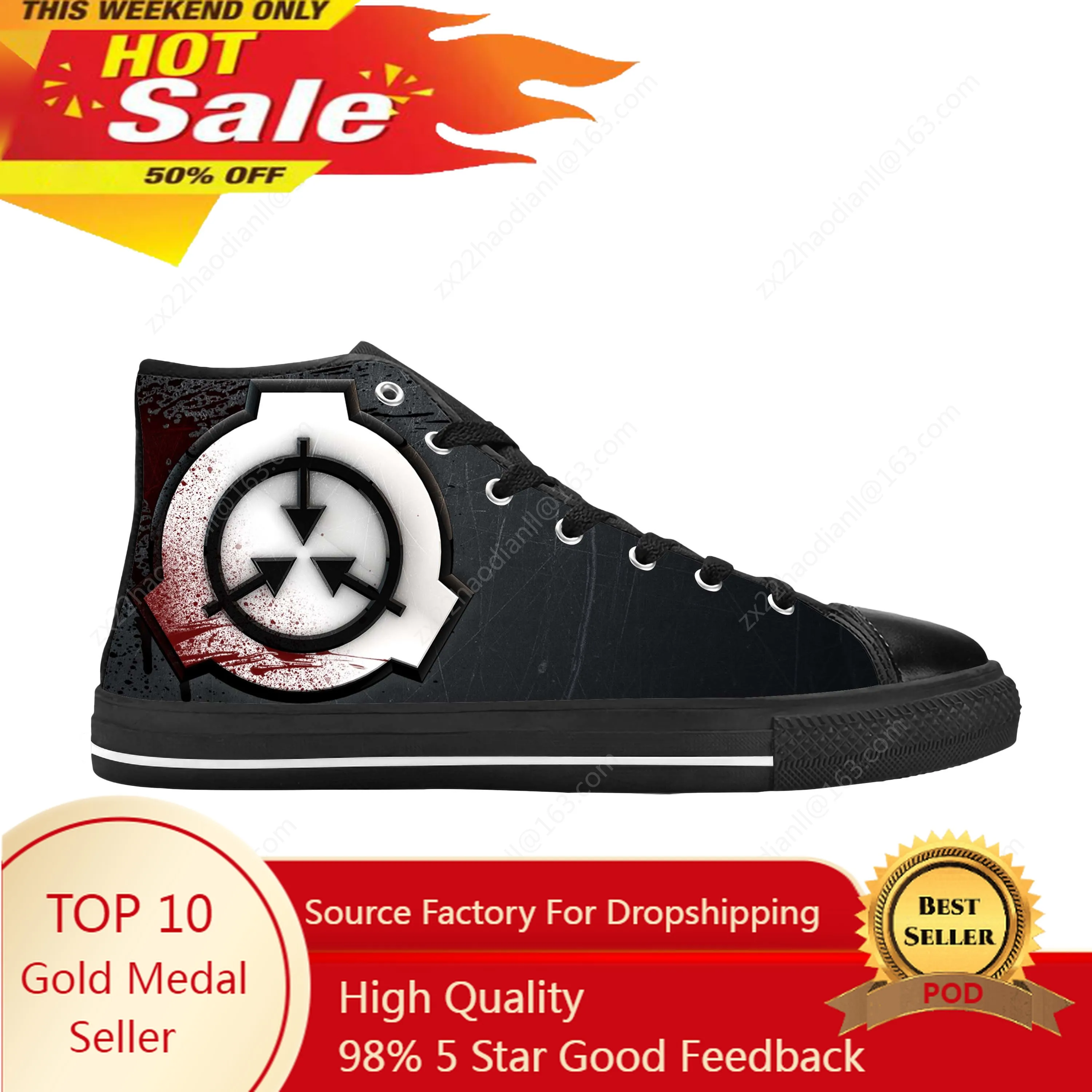 

Hot SCP Foundation Secure Contain Protect Fashion Casual Cloth Shoes High Top Comfortable Breathable 3D Print Men Women Sneakers