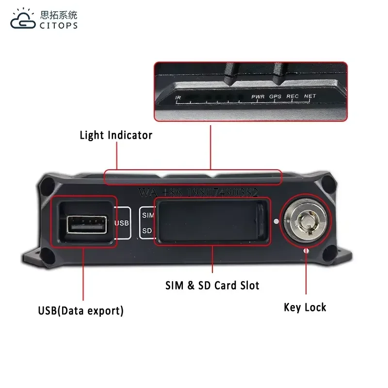 wmwmnu for Smart Product 1080p H264 MDVR Tracking System 4 Channel 4G Vehicle CMSV6 Fleet Management Security Cameras