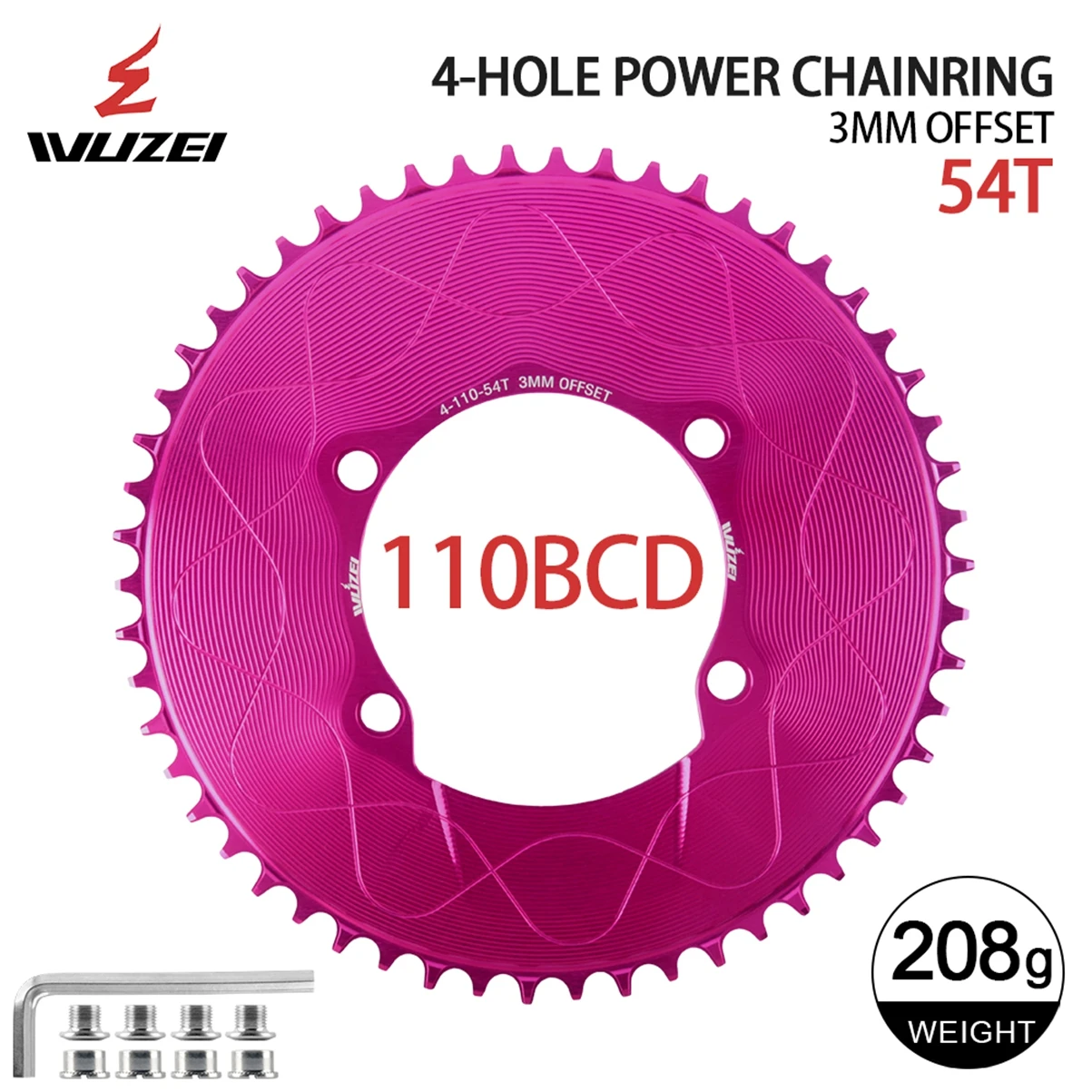 WUZEI 110BCD Rennrad Kettenblatt 8 9 10 11 12S Fahrrad Kettenblatt 40T 48T 58T Schmales breites Kettenrad für Shimano R7000 R8000 R9100