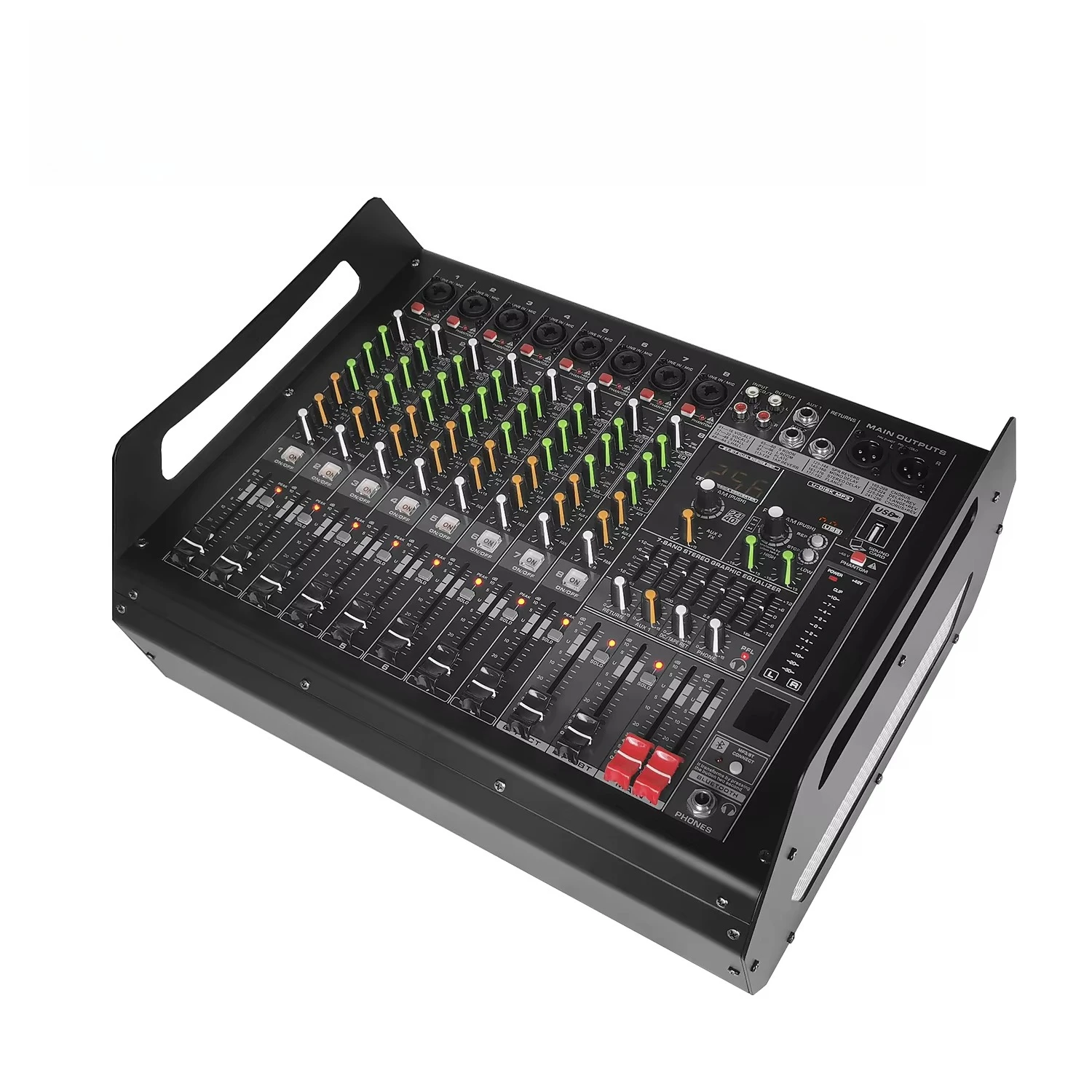 EM8 Professional 8-Channel Power Mixer DJ Mixer With 256DSP USB Switch for Karaoke Stage KTV