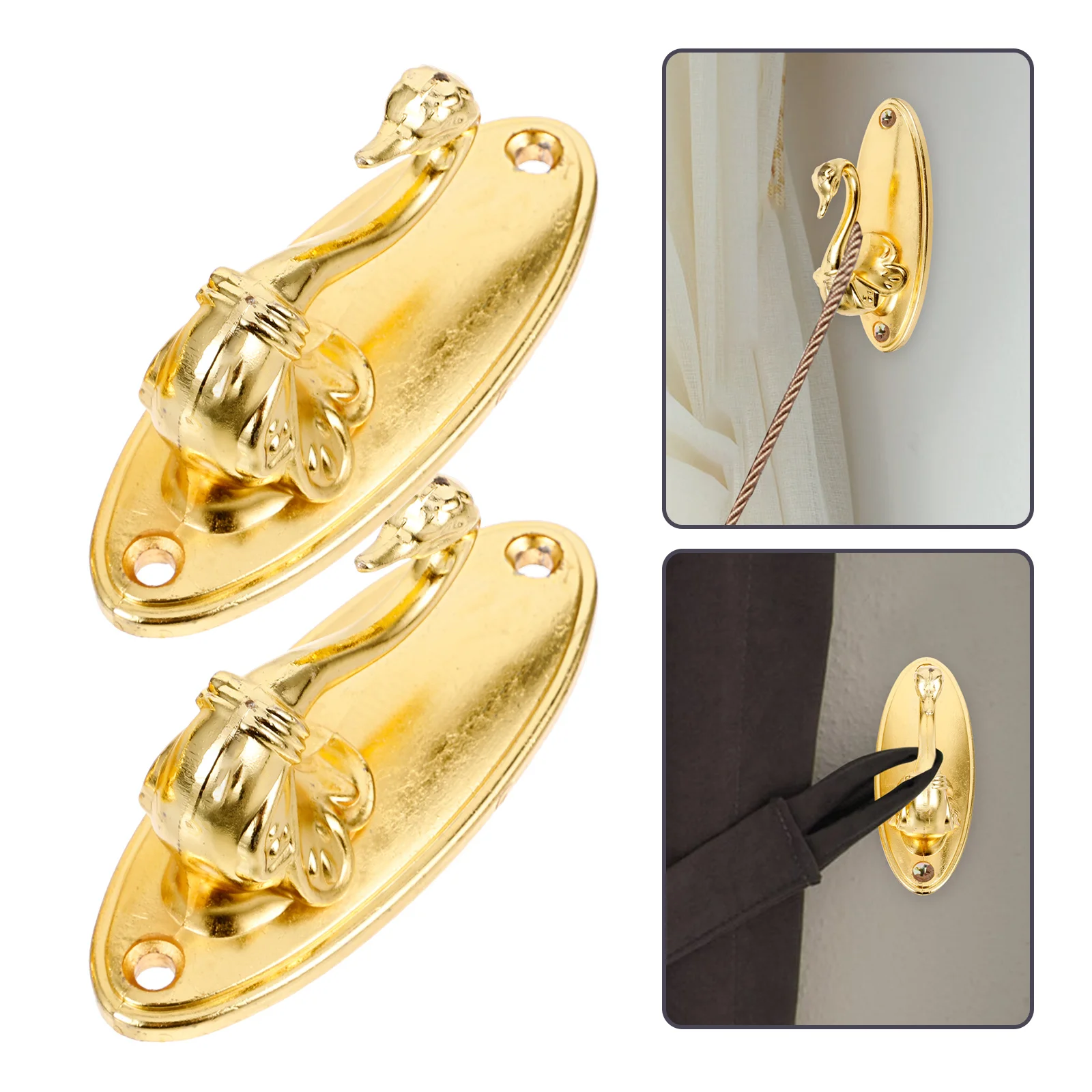 خطافات ستائر بتصميم ذهبي عتيق على الطراز الوردي لربط الستائر وسبائك الزنك 8.5*4 سم سهلة التركيب #1