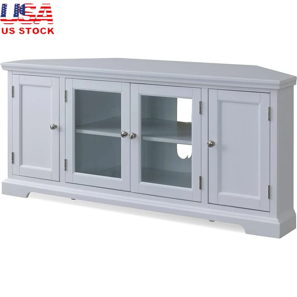 

Mateo Solid Wood Corner TV Stand TVs up to 65 Inch Space Saving Entertainment Center with Storage and Wire Management Solution