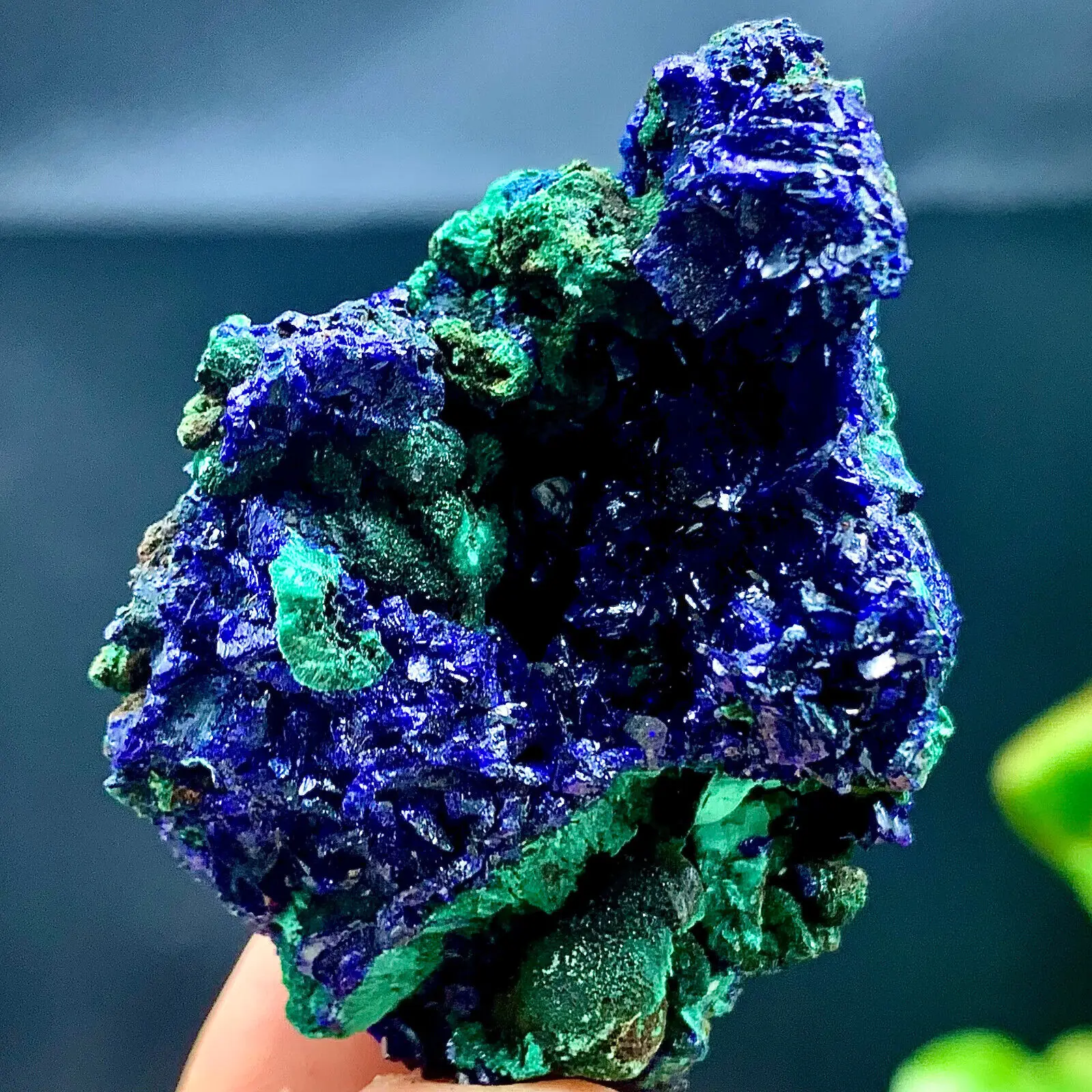 Natural Azurite Malachite Crystal Cluster Geode Rough Rare Mineral Specime