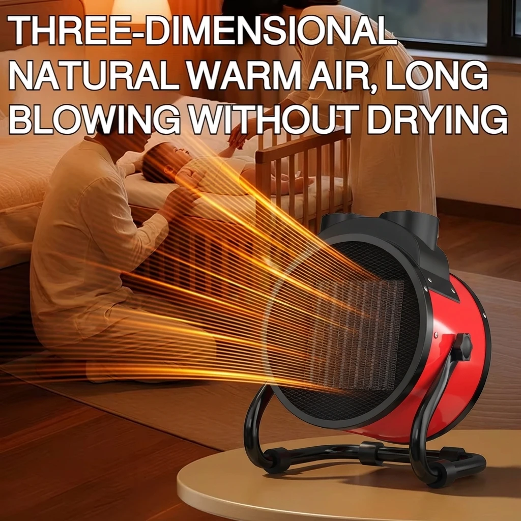 

Портативный обогреватель 2000 Вт с встроенным вентилятором, 2 регулируемых режима нагрева, термостат и режим вентилятора, защита от опрокидывания и перегрева.