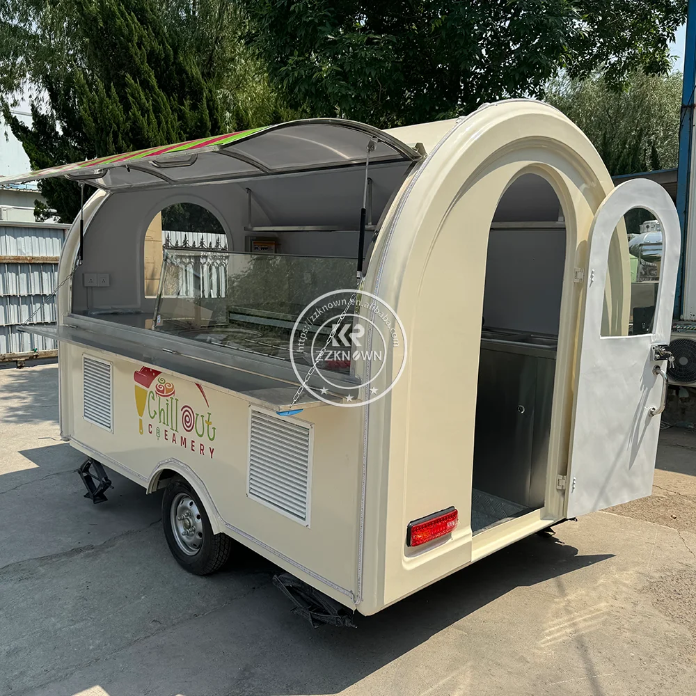

Customize Color Pink Coffee Station Fully Equipped Commercial Mobile Kitchen Hot Dog Food Truck Trailer Food Shop