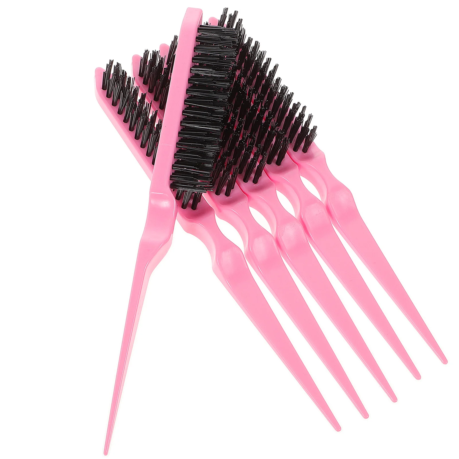 6pcs Professional Pin Tail Teasing Brush Professional Barber Combs Three Row Comb Curling Miss ABS PP Travel Home Use