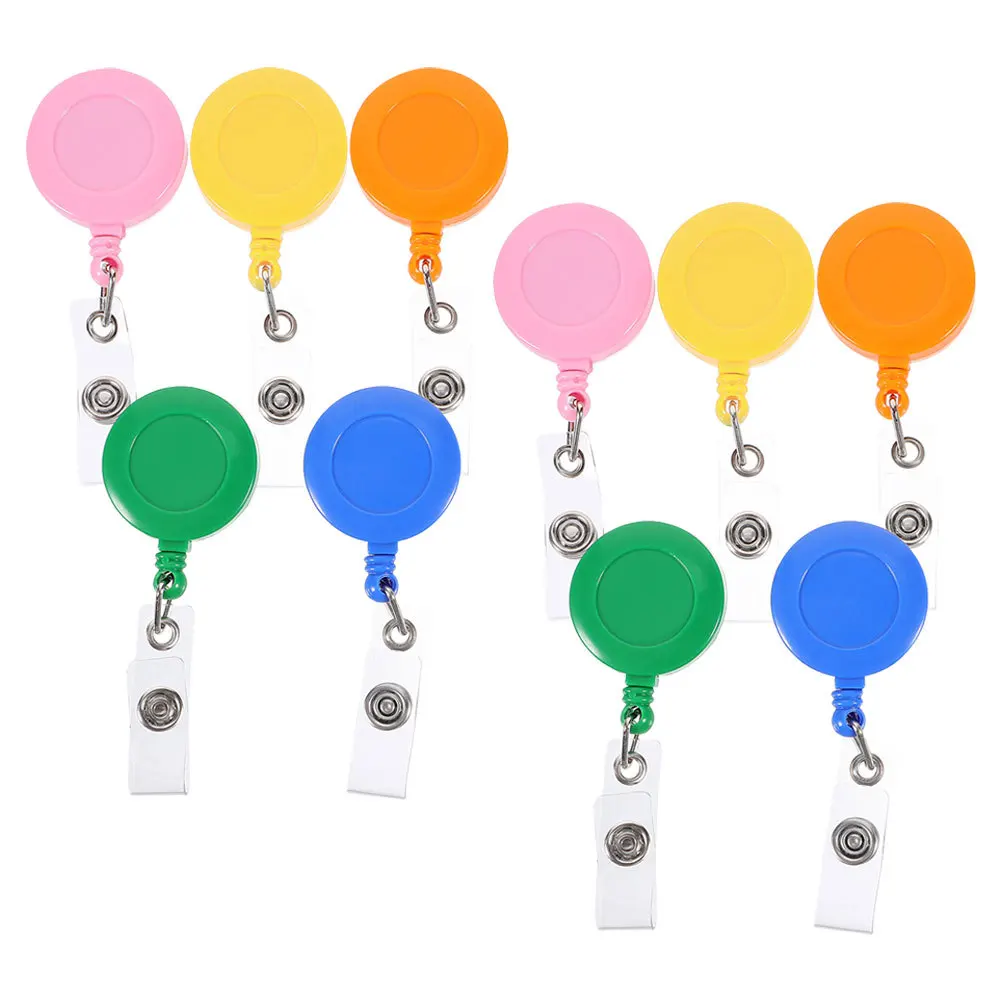 

9Pcs Retractable Badge Holder Chest Card Easy Pull Badge Reel Clip Multi-Function Nurse Id Name Tag Holder for Doctor
