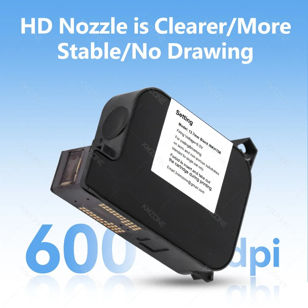 42ML Black Printer Ink Cartridge Quick-drying 12.7mm Ink Print Height 0.5inch Universal for Handheld Inkjet Printer 1/2/3/5 pcs