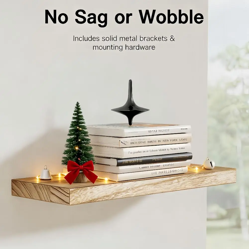 

Wall Mounted Floating Shelves Thickened Wooden Wall Shelves Home Organization Multi Functional Bathroom Shelves