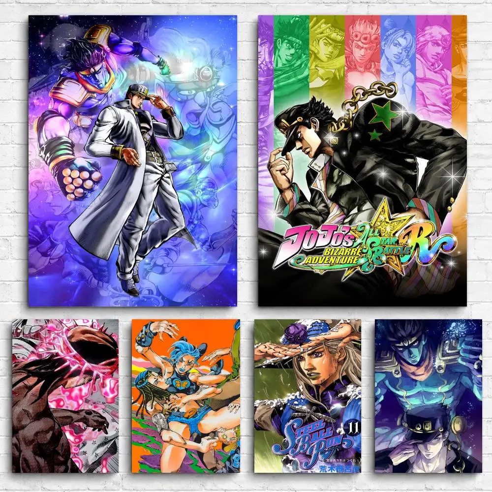 Anime J-JoJo B-Bizarre A-Adventure Framed Wall Painting Canvas Poster Ready to Hang Wall Art for Bedroom Living Room Home Decor