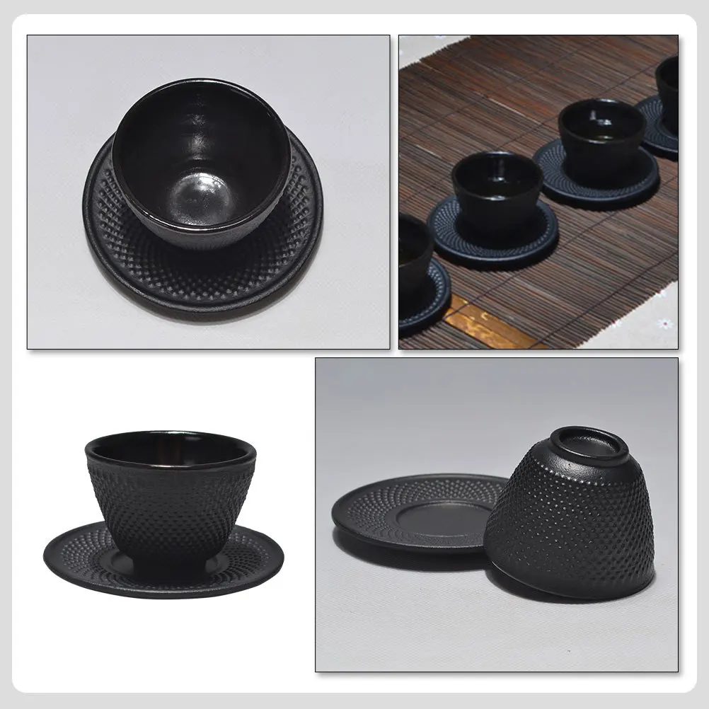 

1Set Iron Tea Cup Sauce Set Cast Iron Teaware High Temperature Resistant for Home Restaurant Tea Ceremony Gongfu