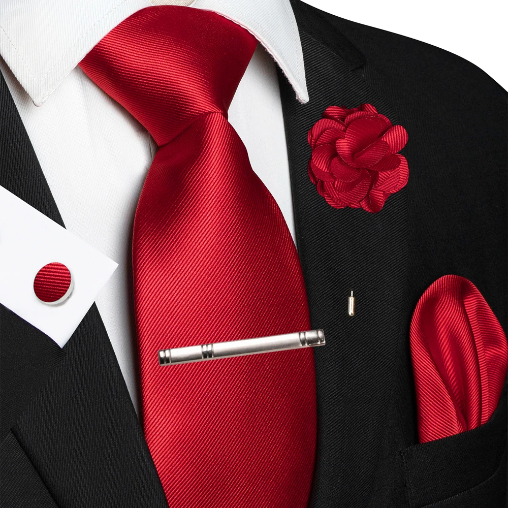JEMYGINS Blau Solide Hochzeit Krawatte Für Männer Hanky Manschettenknopf Brosche Geschenk Herren Elegante Krawatte Mode-Business Party Dropshiping – Detail 3