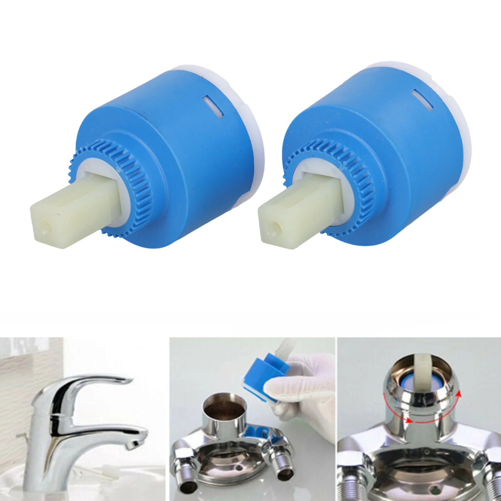 

Совершенно новые удобные высококачественные биде для ванн для раковин, картридж с диском, керамика, 40 мм, синий керамический пластик