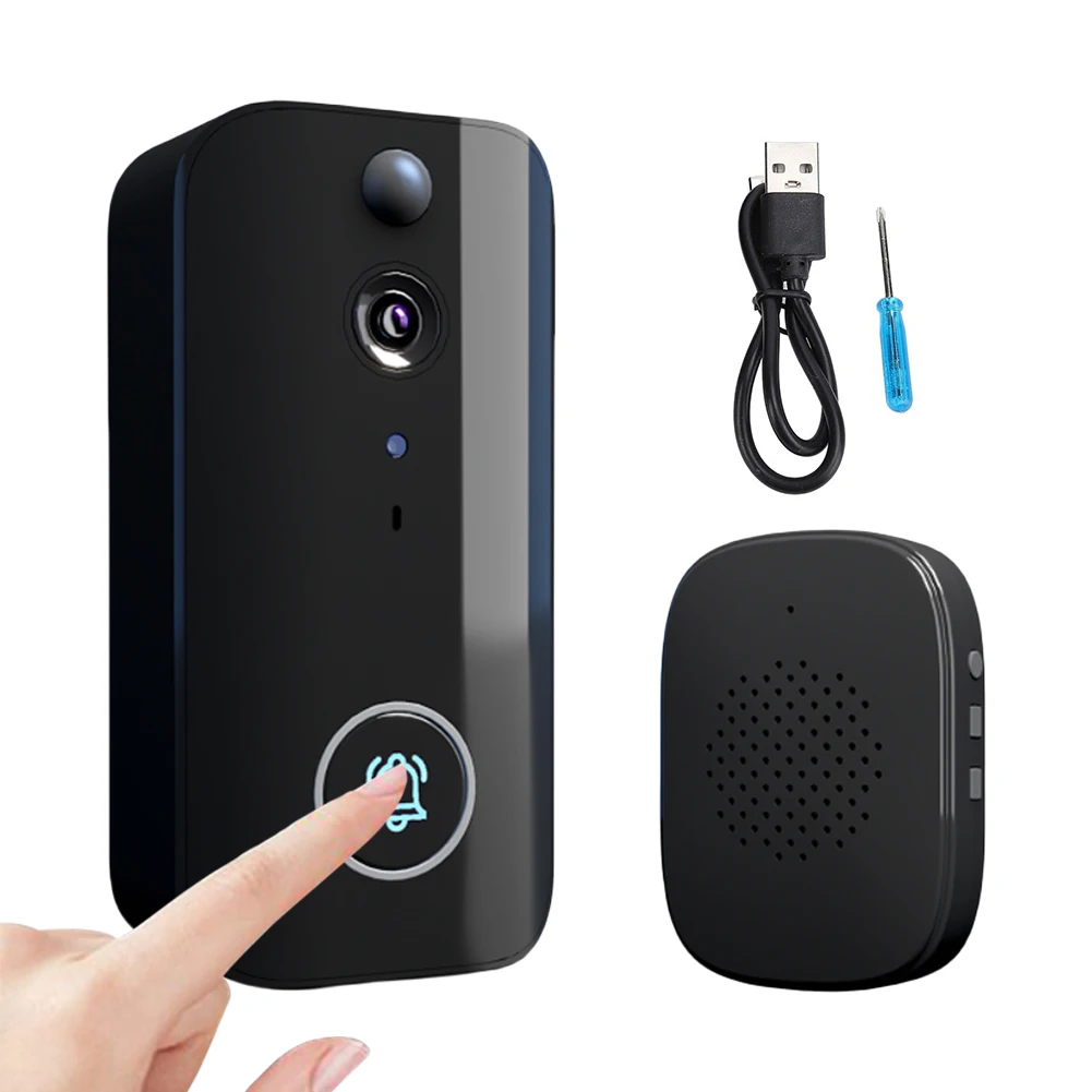 

Беспроводной видеодомофон с Wi-Fi, ИК ночным видением, умный дверной звонок с датчиком движения, домашняя система безопасности с двусторонней связью