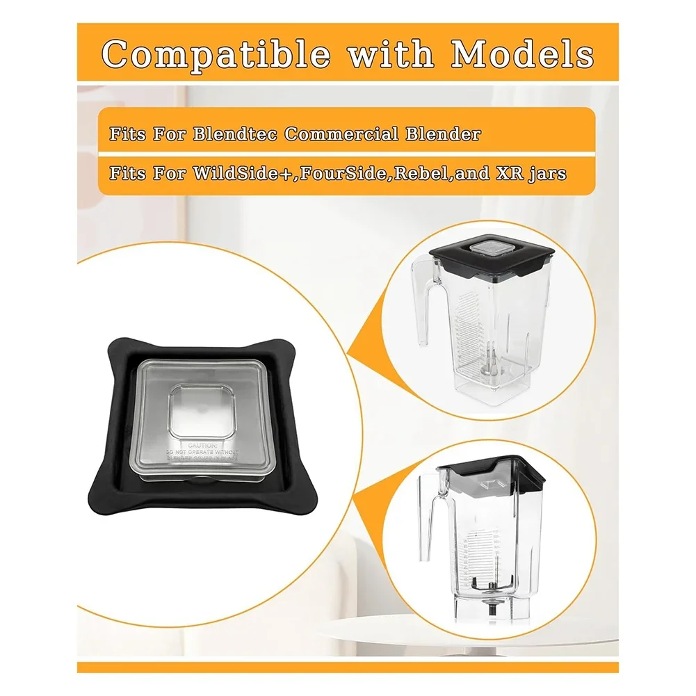 (ABZD) Tapa de Repuesto para Licuadora Blendtec, Tapa Superior con Tapón Cuadrado Transparente