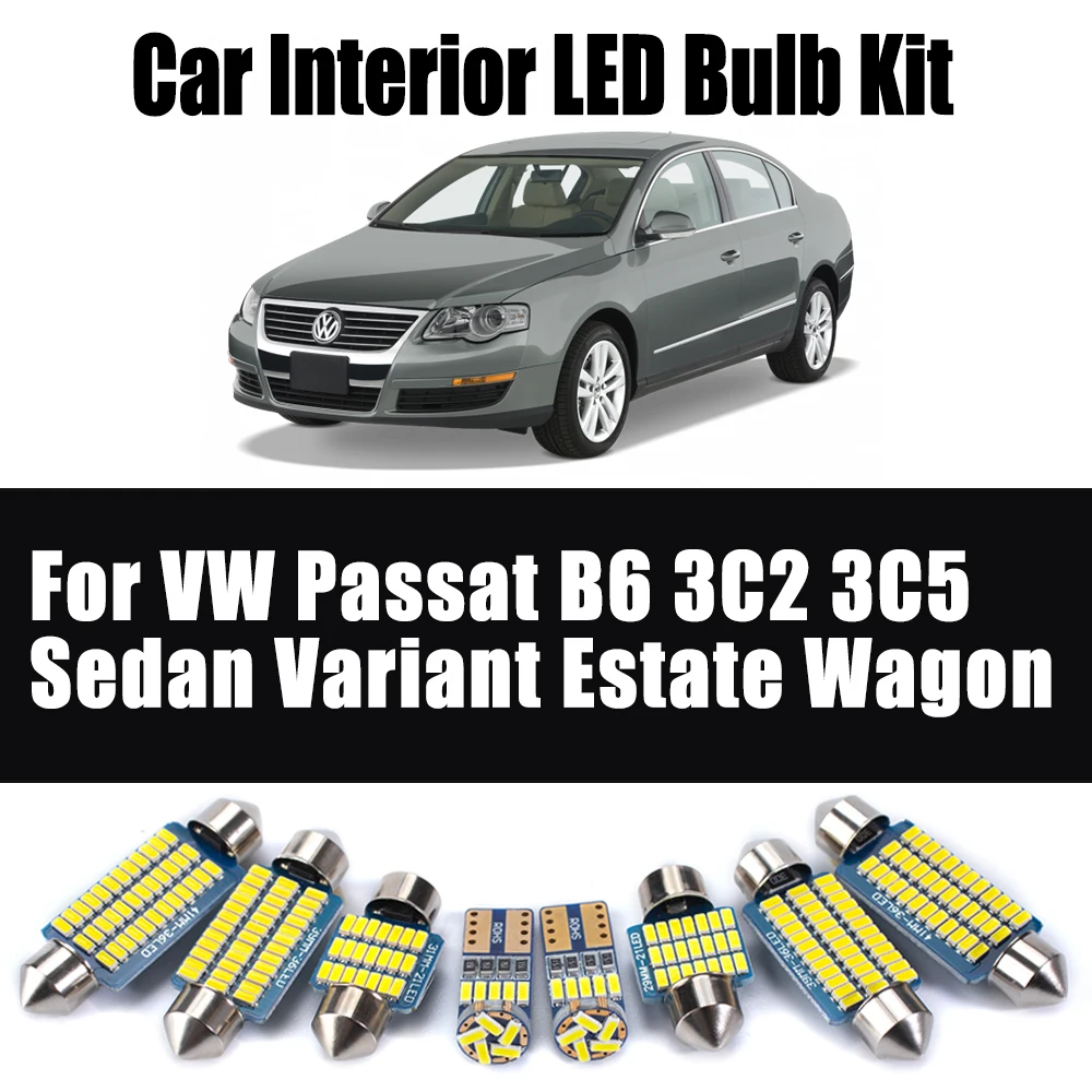Canbus Car Bulb For Volkswagen VW Passat B6 3C2 3C5 Sedan Variant Estate Wagon LED Interior Map Dome Trunk Light Kit Accessories