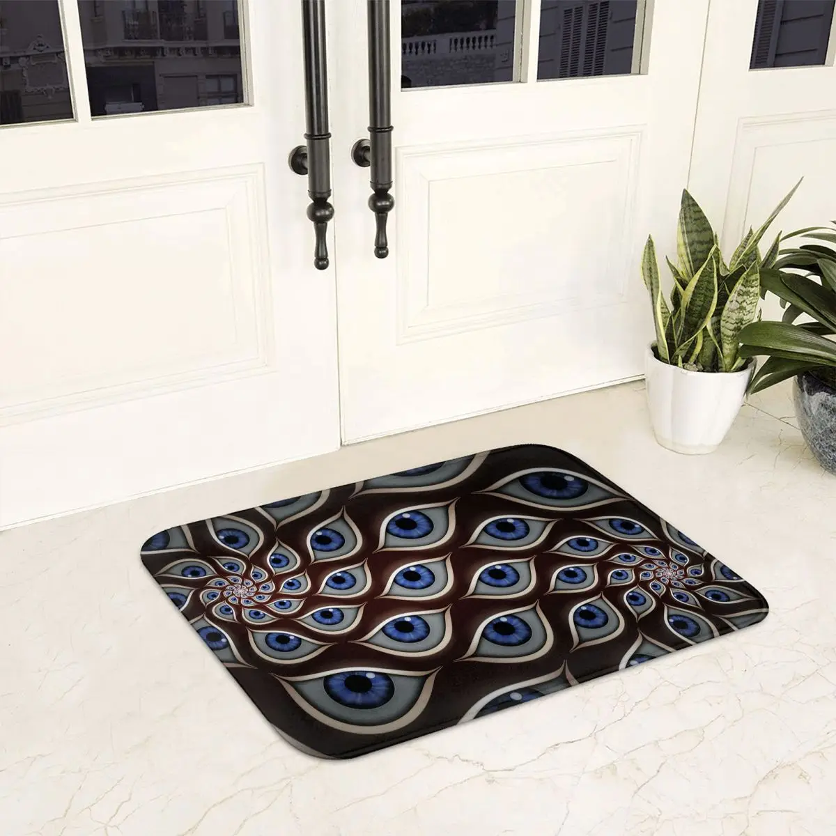 Mediterranean Evil Eye Anti-slip Doormat Floor Mat Washable Carpet Rug for Kitchen Entrance Home Balcony Footpad Mats